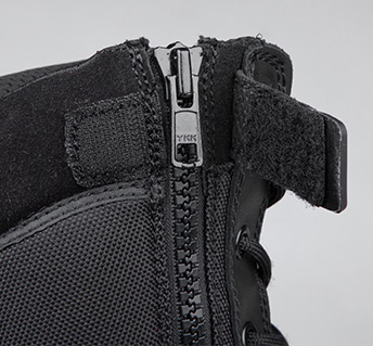 YKK Zipper Full Grain Leather Police Boots